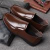 2024 spring and autumn new men's daily casual leather shoes men's leather breathable foot shoes middle-aged dad shoes 8823