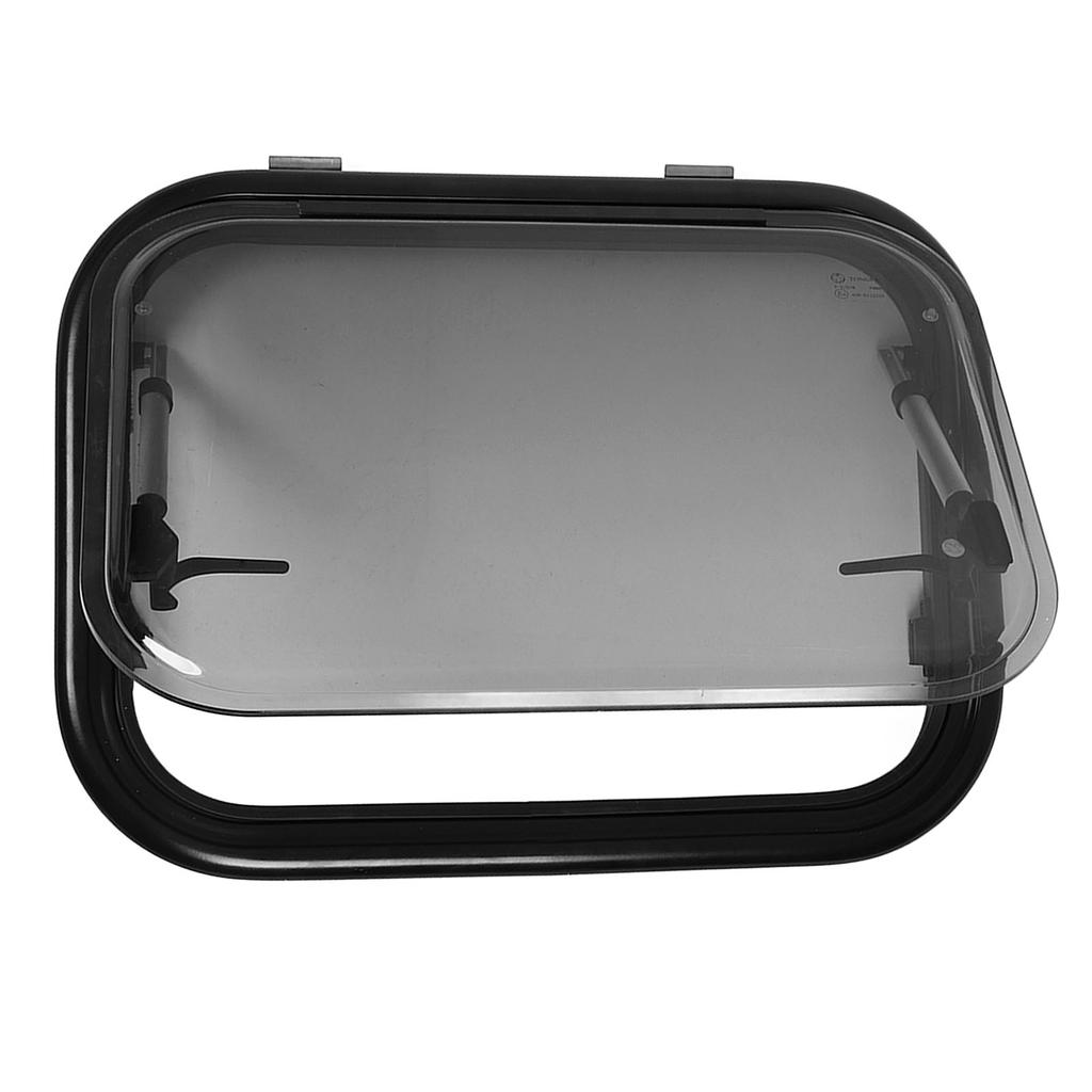 550x400mm RV Push Out Window Rounded Acrylic Insulating Glass Double Layer UV Proof with Insect Net Privacy Curtain for