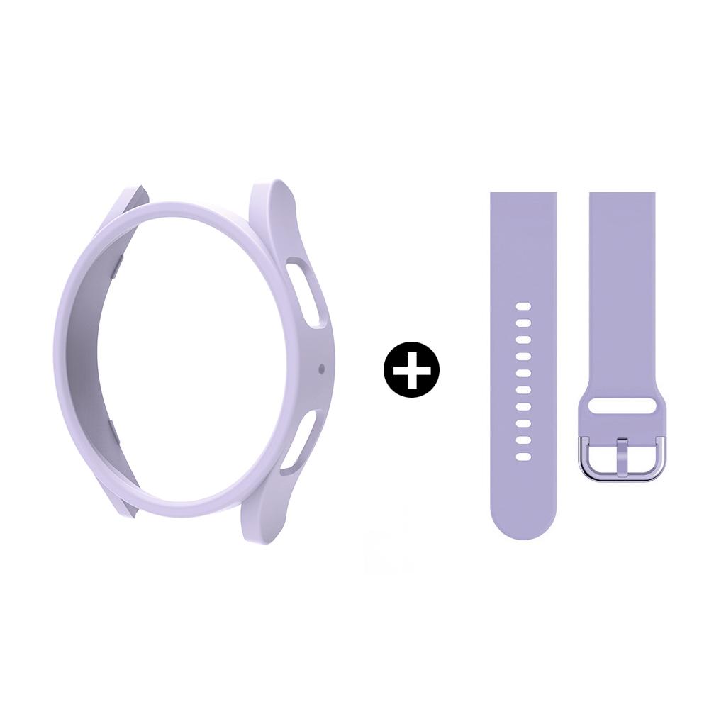 Strap+Case for Samsung Galaxy Watch 4/5/6/7 40mm 44mm PC Hollow Frosted Protector Bumper Cover Original Silicone Band