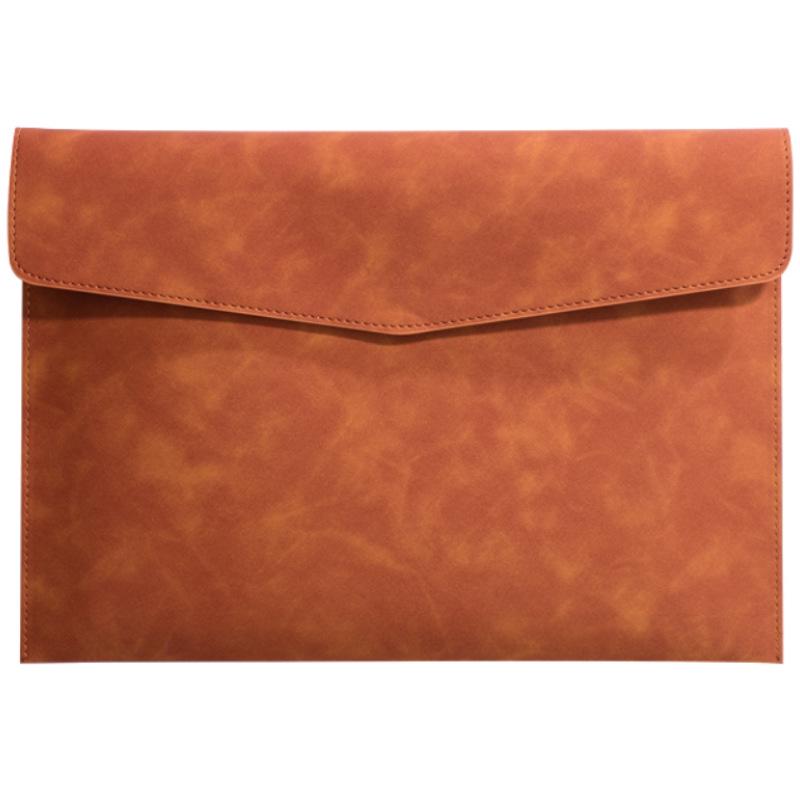 A4 Leather Waterproof Briefcase Folder with Large Capacity for Business Meetings