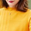 Women's Pure Wool Ribbed Half-Turtleneck Sweater