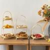 Multi-Function Bamboo Woven Basket 1/2/3 Layers Fruit Vegetable Storage Basket Durable Handwoven Standing Tray For Kitchen