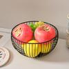 Household Fruit Plate Thickened Iron Fruit Bowl with Large-Capacity Draining Design for Kitchen Countertop Storage Anti-Rust Snack Basket Creative
