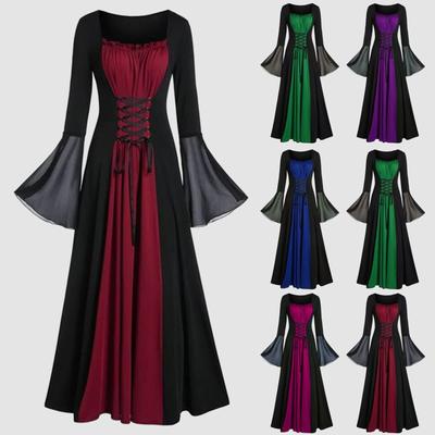 Halloween Medieval Renaissance Vampire Dress for Women Vintage Cosplay Pirate Costume Witch Carnival Dress Up Party 2025