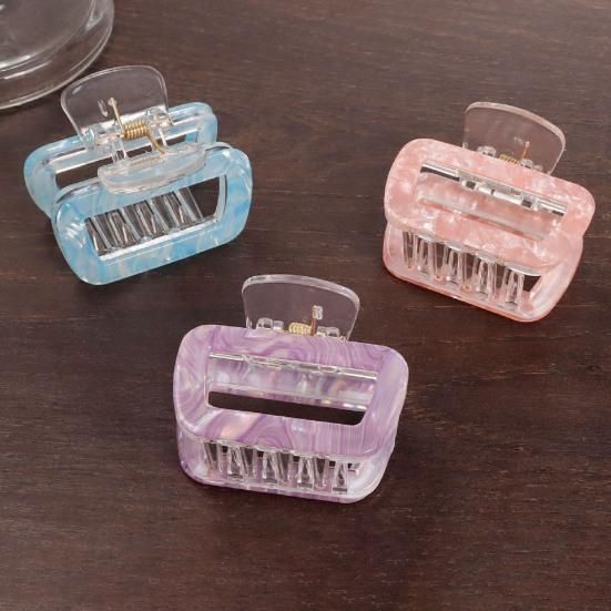 Hair Claw Hollow Square Design Back Head Hair Clip Anti-slip Teeth Strong Grip Shower Hair Clamp Versatile Hair Accessory