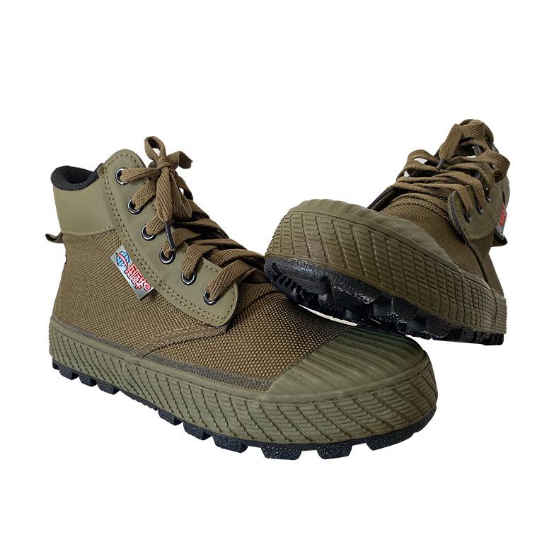 Men's and Women's Anti-Slip Canvas Work Boots - Durable, Comfortable, and Wear-Resistant for Outdoor and Training Use.