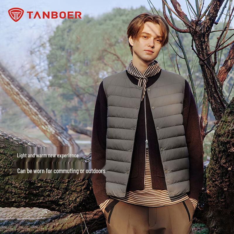 

Tanboer Men s Versatile Short Collarless Down Vest TA5330113A 4XL 195