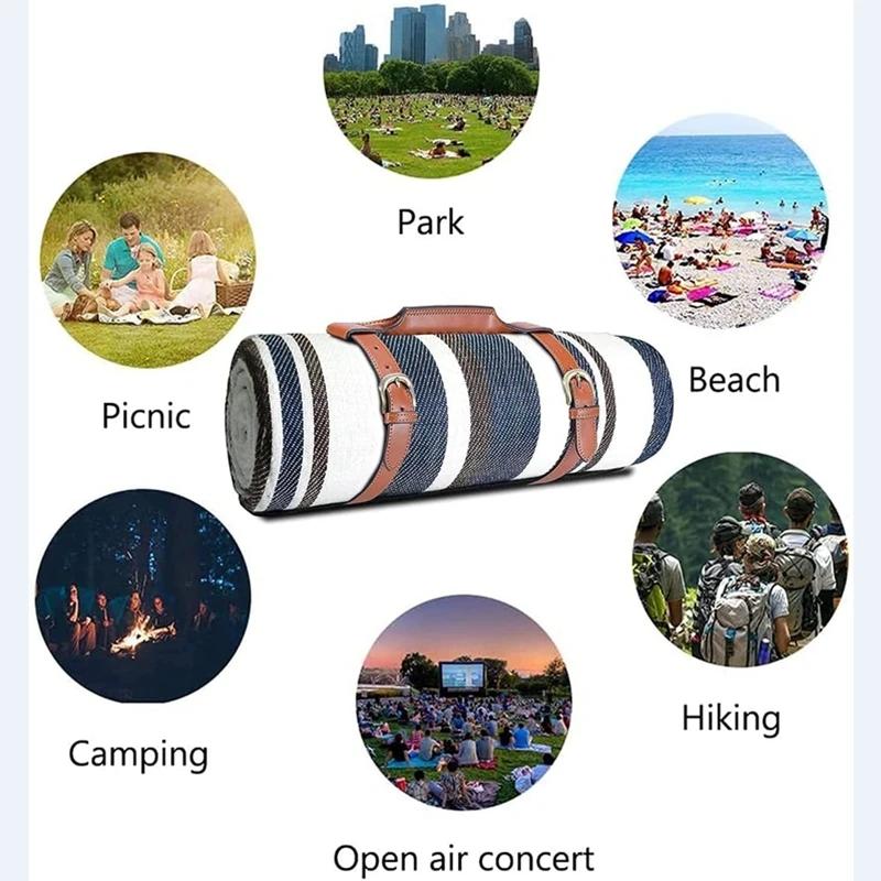 200x200cm Picnic Blanket Waterproof Foldable Beach Blanket Outdoor Blanket for Camping Travel Beach Hiking Sleeping Pad Camp Mat