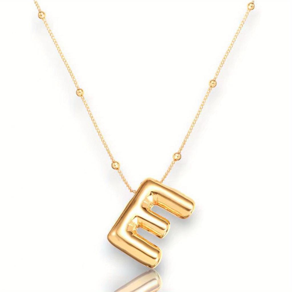 Glossy English Letter Copper Pendant Necklace Jewelry 26 Letter Special Gifts For Women