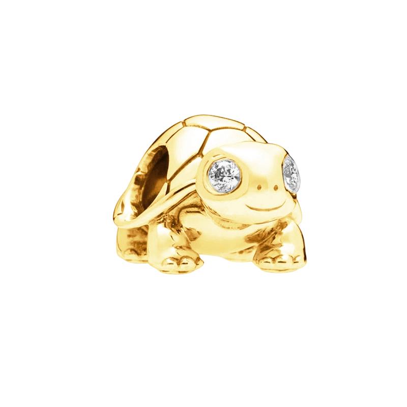 Nuevos Originales Brillantes Dorados Tortuga Serpiente Copo de Nieve Colgantes Charms Cuentas DIY Joyería para Mujer Regalo Cuentas Aptas para Pulseras