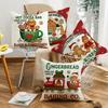 New Christmas Cushion Sugar Cookie Cartoon Cute Text Home Cushion Pillow Cover