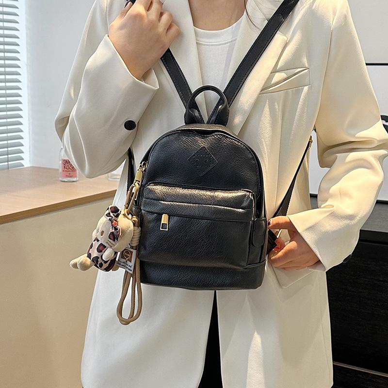 Bolso de Mano de Moda para Mujer Nuevo Mochila Pequeña Versátil de Color Sólido Mochila de Viaje para Jugar