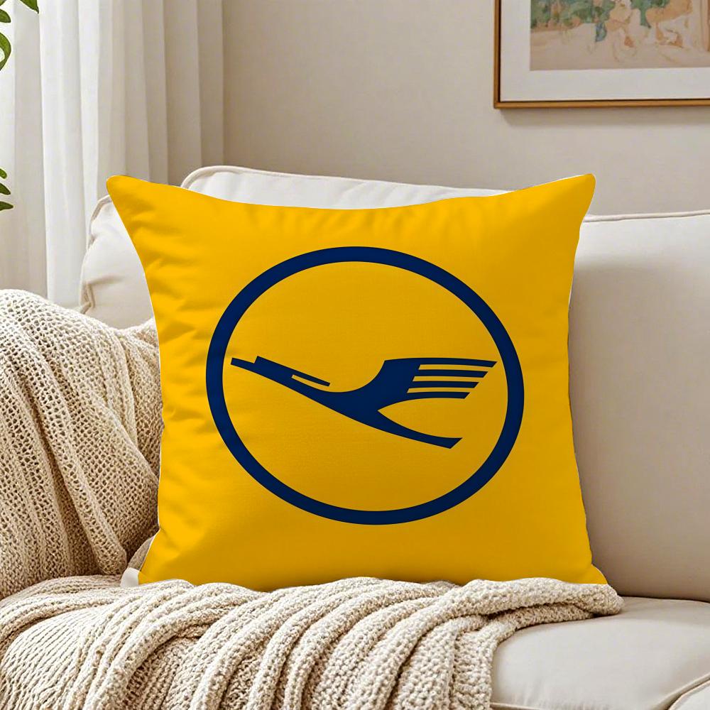 lLufthansa Aviation Themed Cushion Cover Pillowcase Antidustmite Living Room Sofa Decor Cushion Room