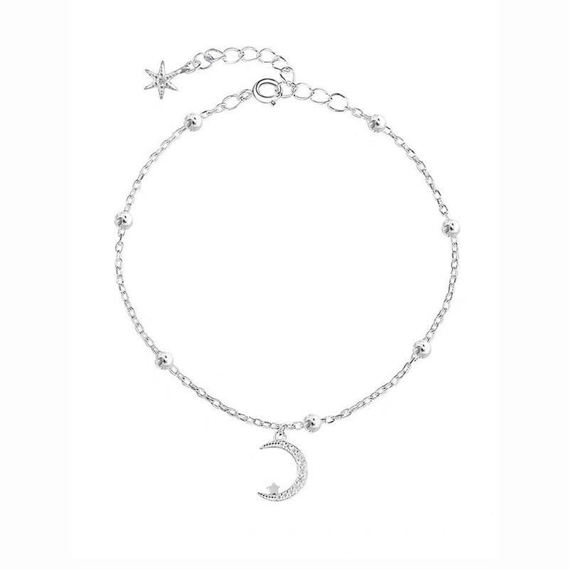 Zircon Moon Star Pendant Chain Bracelets For Women Trendy Simple Hand Jewelry Accessories Girls Birthday Gifts