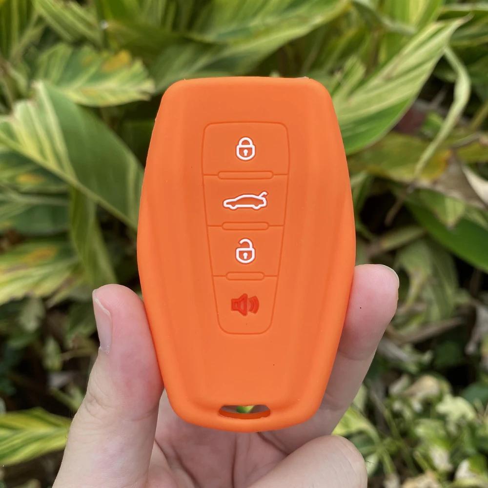 4 Buttons Silicone Rubber Car Key Cover Protect Case Shell Holder for Geely Coolray X6 Emgrand Global Hawk GX7 Remote Keychain