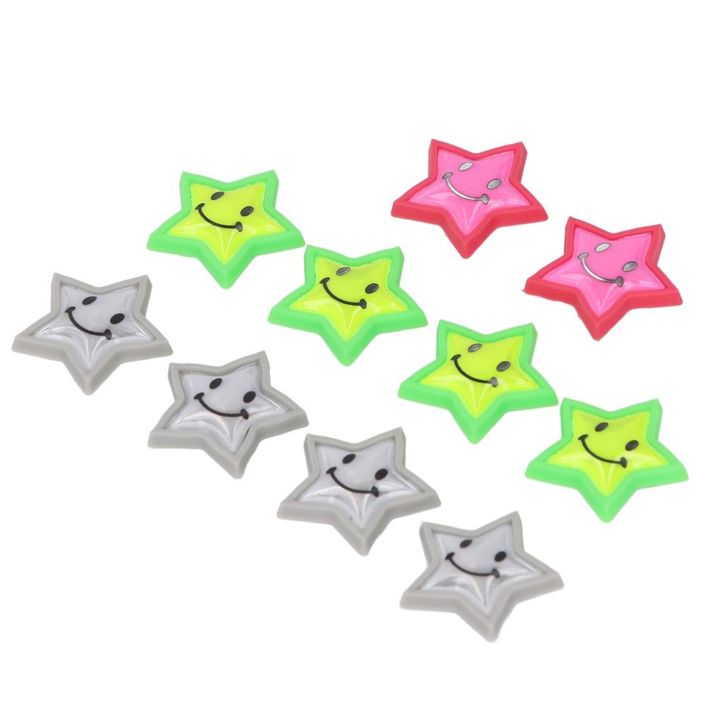 10PCS Bike Wheel Spoke Clips PVC Reflective Colorful Cute Star Bike Spoke Decorations Attachment