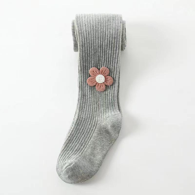 "Children's Embroidered One-Piece Pantyhose for Girls (0-4 Years) with Baby Foot Socks"