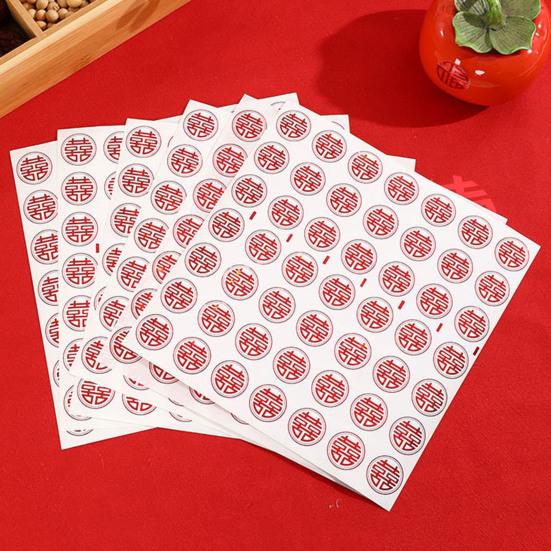 20 Sheets Chinese Lucky Label Stickers Self Adhesive Strong Stickiness Rich Color DIY Gift Box Package Seal Label Stickers