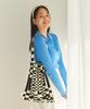 Pleatsmama Grid Black Shoulder Bag
