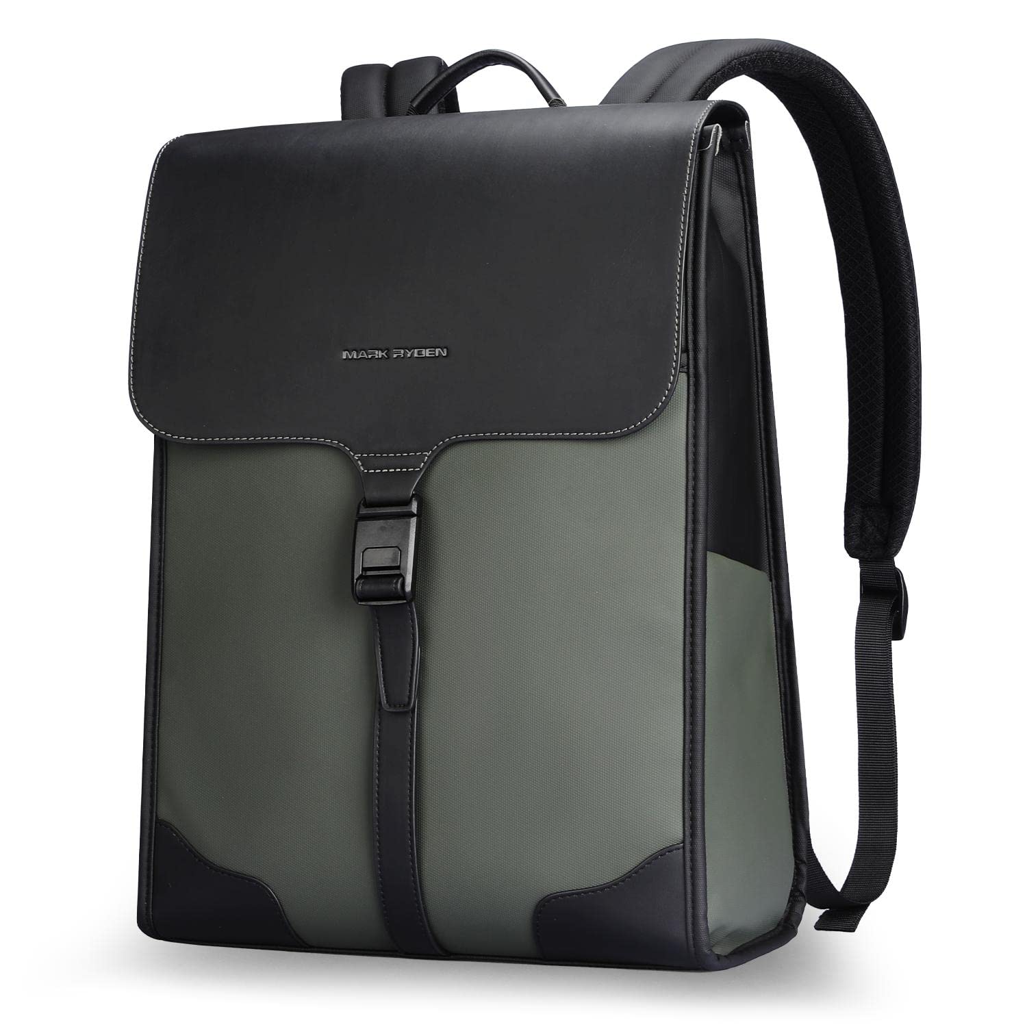

Backpack for Square Travel Business Bag [MARK RYDEN] Men, Lightweight, Self-Standing, Backpack, Slim, Bag, 15.6-inch Laptop, Daypack, Unisex, A4, зелений