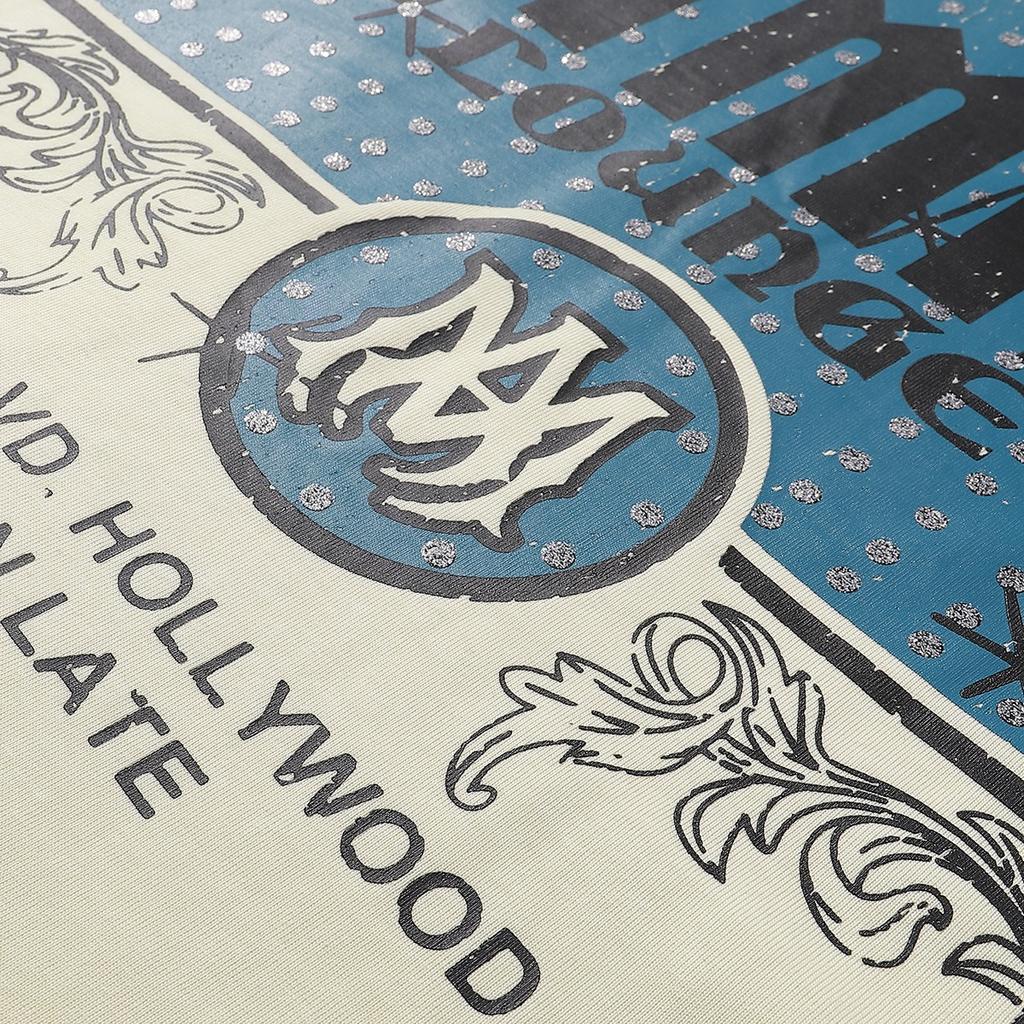 732 Amiri 2025 Sommar Ny Herr- och Dam Lös Högkvalitativ Bomull Plus Size T-shirt Par T-shirt