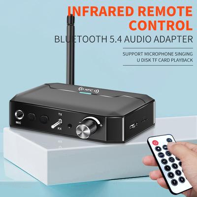 Transmetteur-récepteur audio Bluetooth 5.3 NFC, adaptateur sans fil 3,5 mm AUX/RCA/USB/TF/coaxial/6,5 mm, microphone karaoké, stéréo HiFi