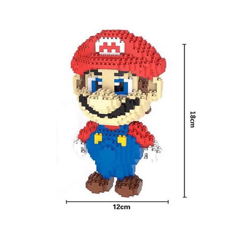 Classic Game Dinosaur Shape Building Blocks - Yoshi & Mario