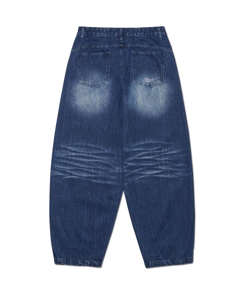 Nomaenyueol Washed Jumbo Denim Pants - Washed Blue