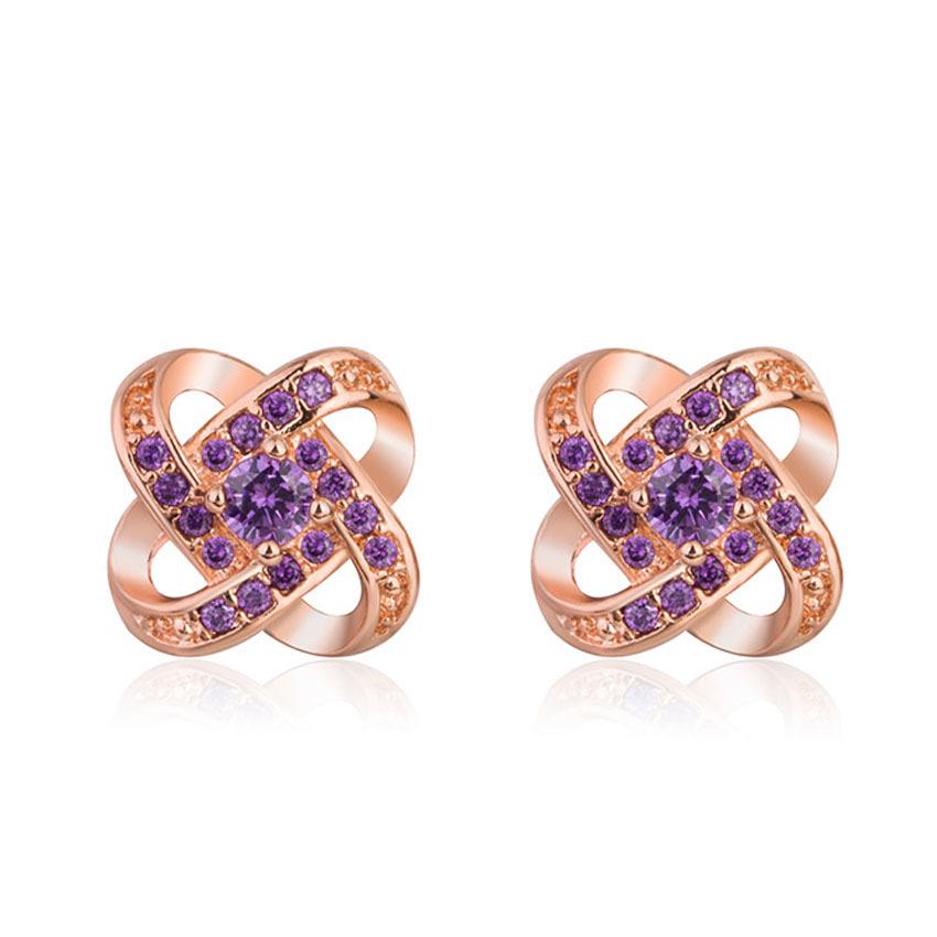Crystal Rhinestone Flower Earrings Jewelry