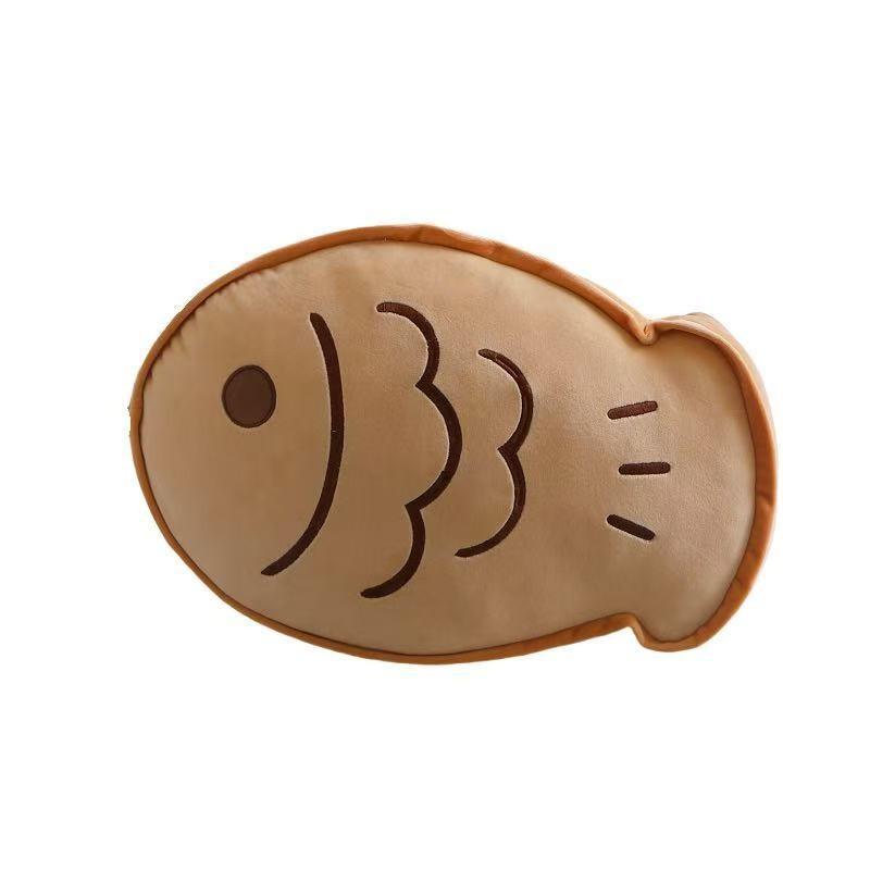 Butter Fish Cute Cookies Taiyaki Plush Cushion With Embroidered Design For Girls