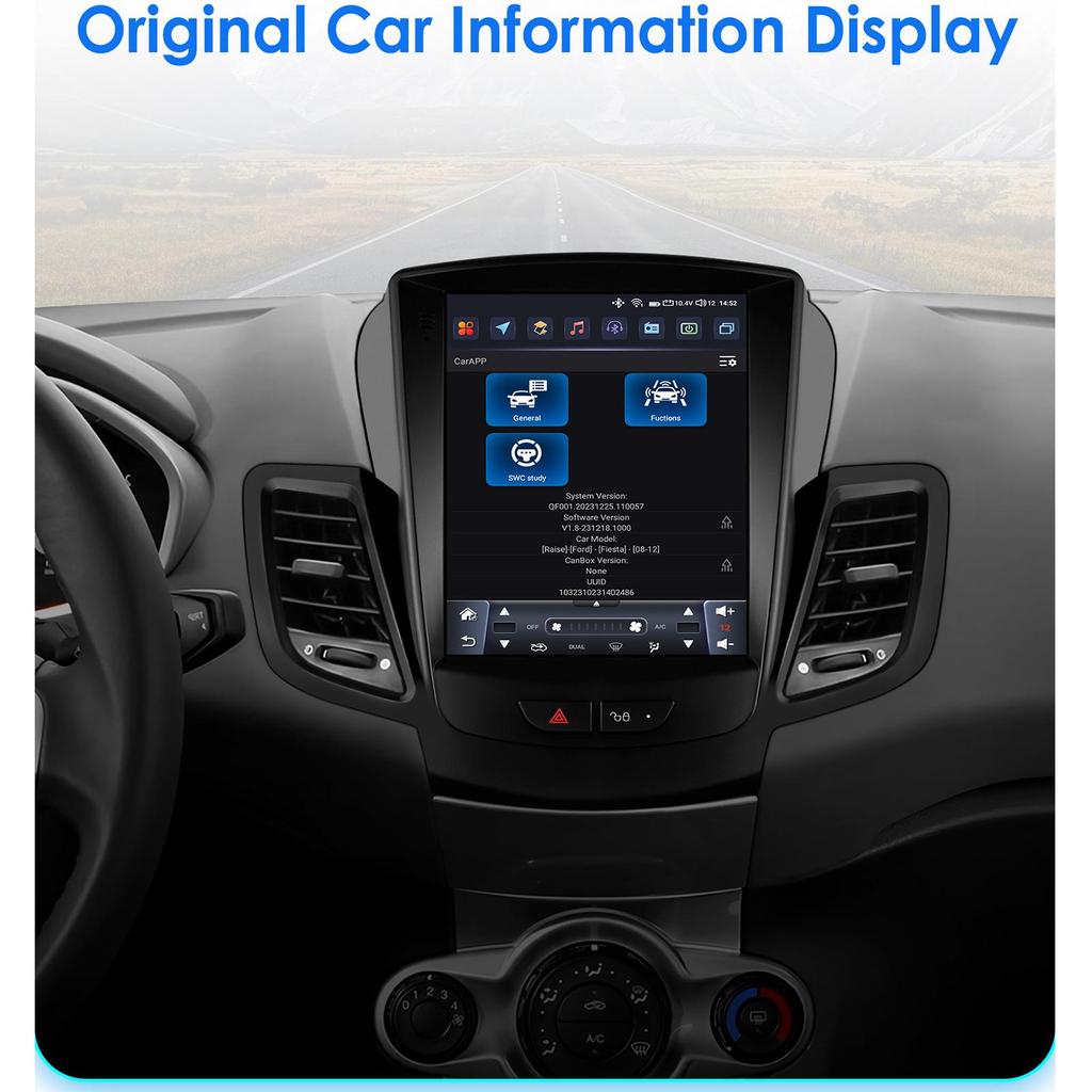 9,7'' QLED obrazovka 2din Android autorádio Multimediální video přehrávač pro Ford Fiesta 2009 - 2017 GPS Navi Carplay Auto 4G LTE RDS AI inteligentní obrazovka