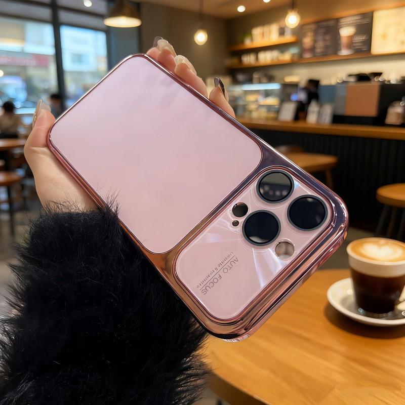 

Electroplating Large Window Suitable IPhone 17PM Phone Case Apple 16PM New Minimalist 15promax Protective iPhone 17 Pro Max рожевий