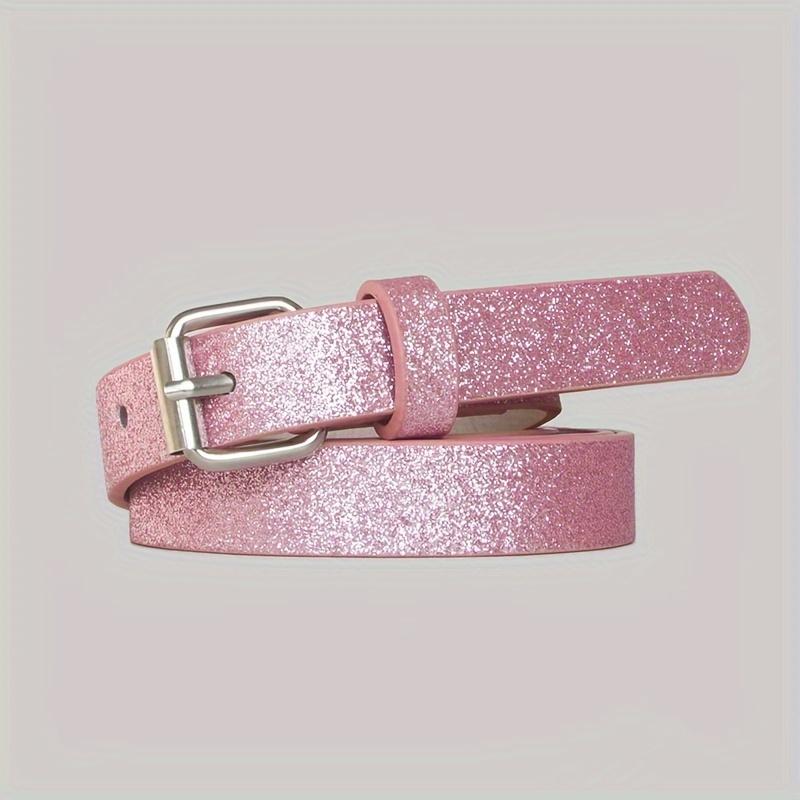 

Candy Color European and American Style 1pc Glitter Belt - Body Design Buckle Women s Belt M рожевий