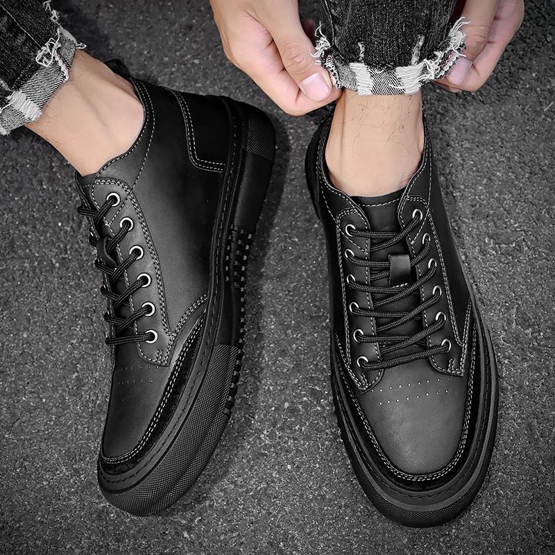 Fashion Autumn Winter New High-top Business Casual Quality Leather Men's Boots Fashion Boots Trends Soft Sole Sneakers Men's Ankle Boots