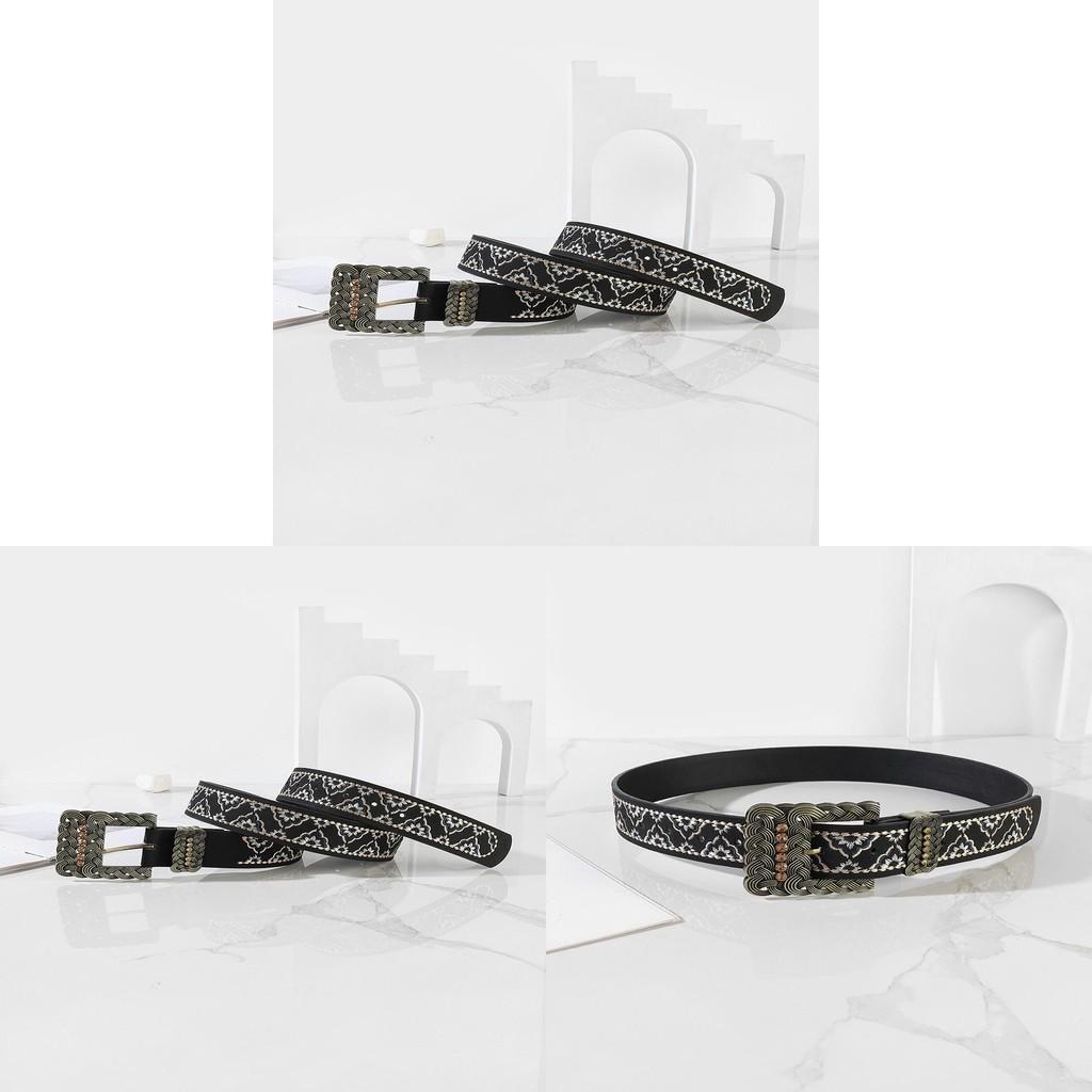 Faux Stylish Unisex Leather Belt With Metal Buckle Belt Paired With Jeans