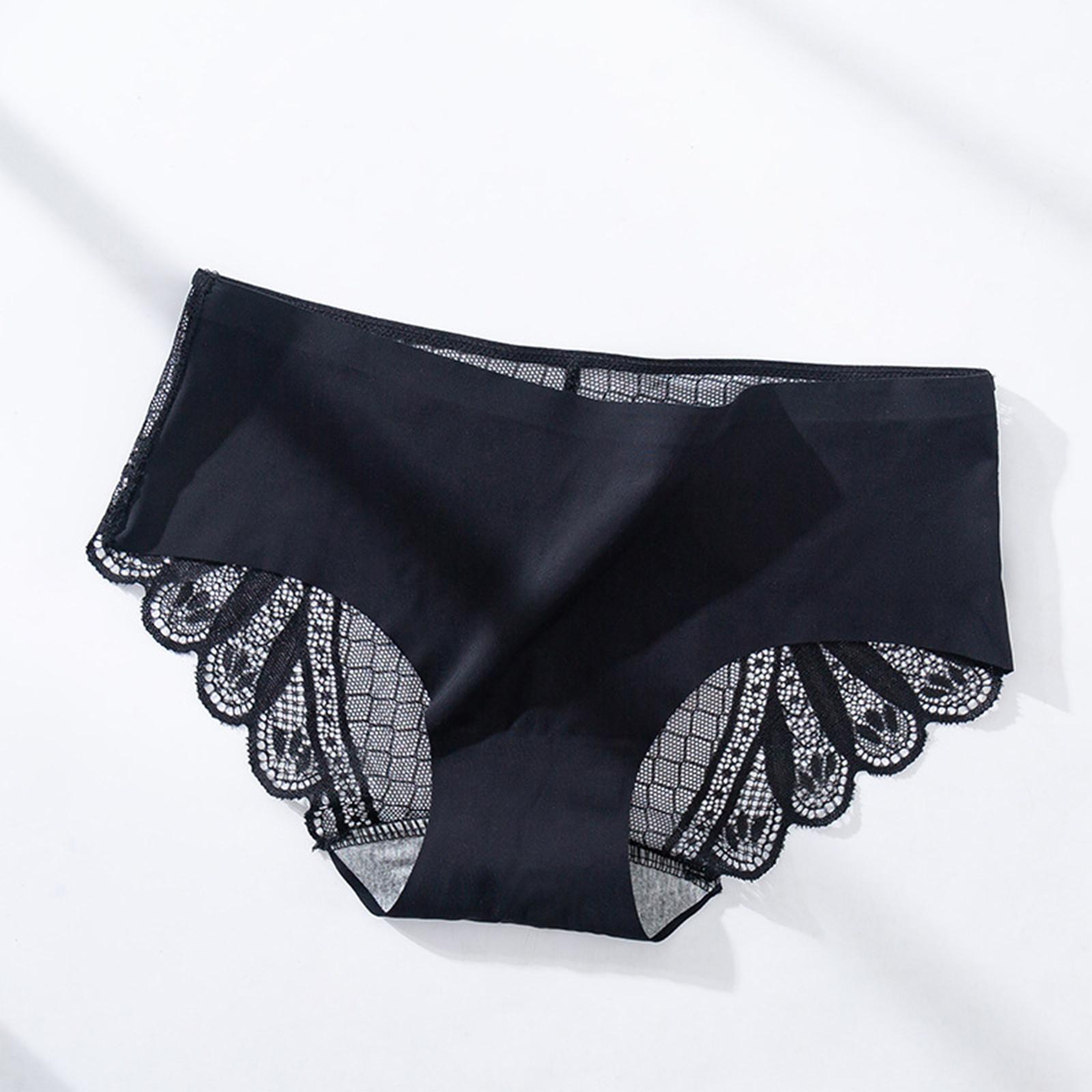 

Женские бесшовные тонкие дышащие и крутые кружевные сексуальные трусы среднего размера L чёрный