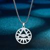 Kinitial Punk All Seeing Eye Necklace Illuminati Pyramid Pendant Hip Hop Jewelry Gift for Women Party Chain