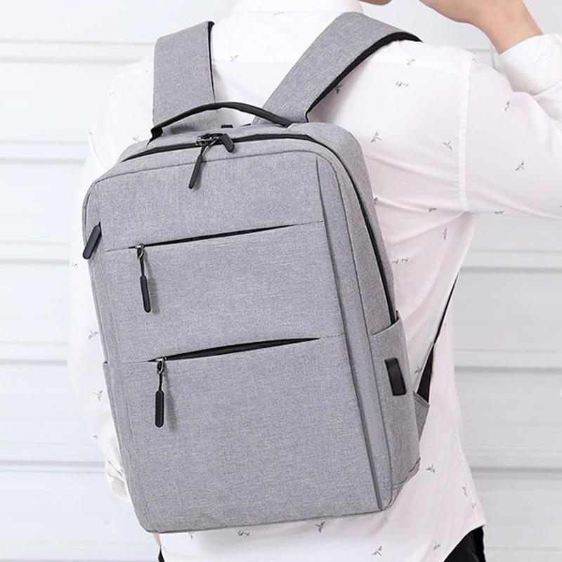 Men's Business Casual Commuting Double Shoulder Laptop Bag Student Backpack