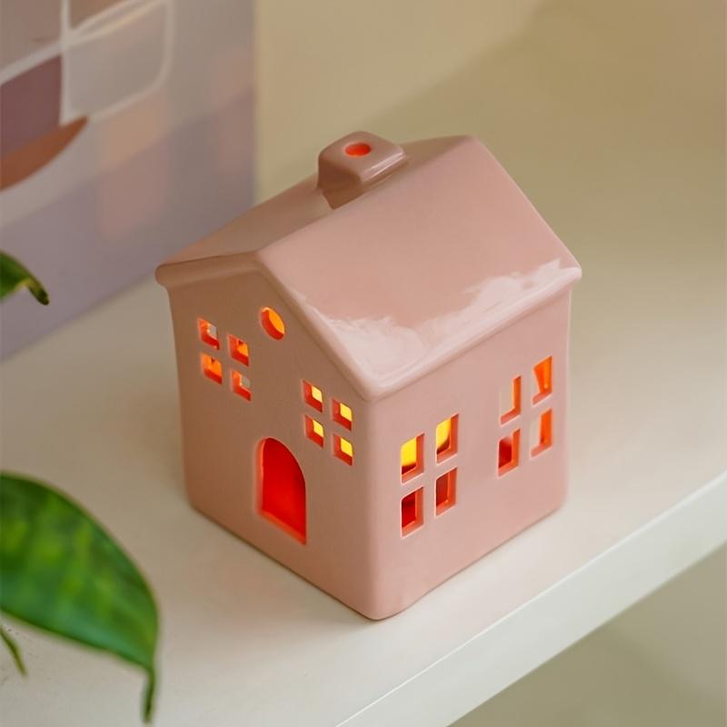 

Ceramic Hollow House Candle Holders Cozy Candlesticks for Candles Home Dining Table Wedding Art Decorations Candle Holders Gifts 1Pc