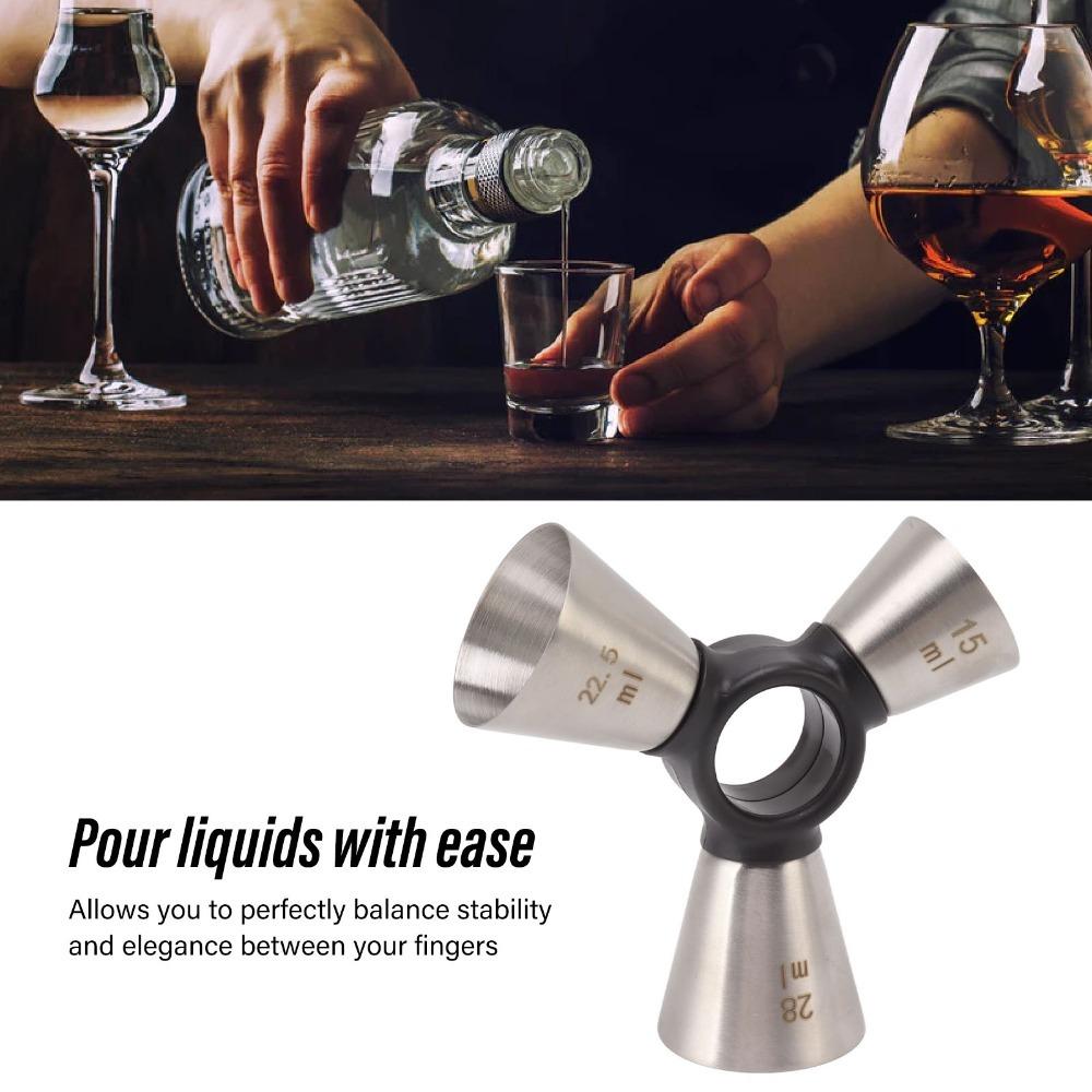 Ergonomic Design 3 End Bar Measuring Cup 304 Stainless Steel Stainless Steel Jigger Bar серебряный