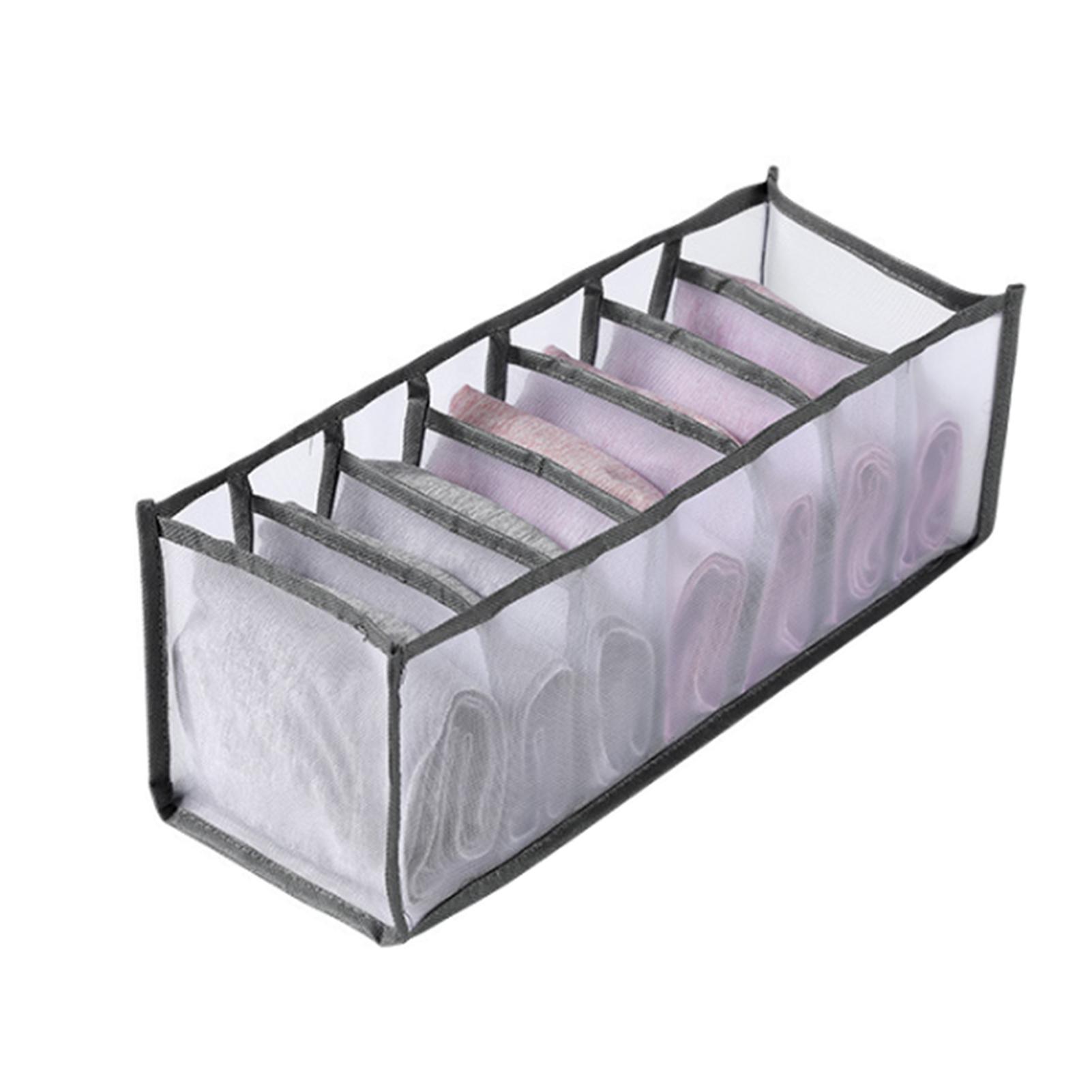 Складной ящик для хранения нижнего белья ящик для хранения разделитель сетчатый органайзер для домашнего использования 7 Grids серый 594₽