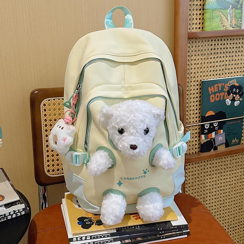 Cute Cartoon Bear Backpack for Women and Students - Mori Style Shoulder Bag