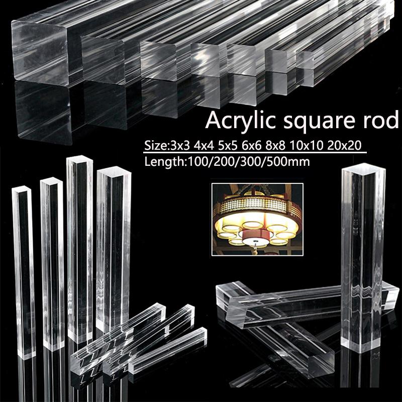 

1-20pcs Acrylic Square Rods 3x3/4x4/5x5/6x6/8x8/10x10/15x15/20x20mm Length 100mm-500mm Acrylic Dowel Rods Sticks 3x3x100mm 20pcs