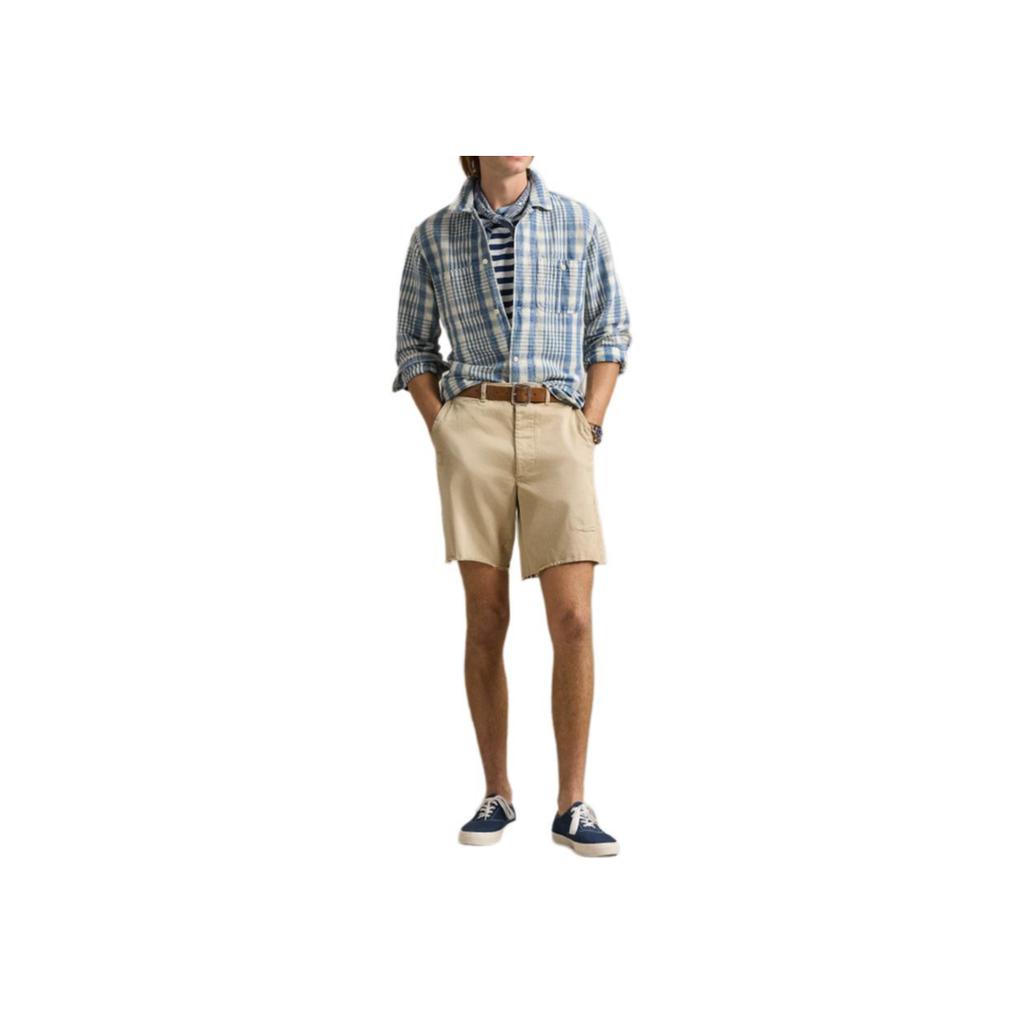 Polo Ralph Lauren Classic Fit Plaid Linen Cotton Work Shirt Men Shirts Blue MNPOWOV16824149