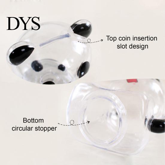 Decorative Coin Bank Clear Panda Piggy for Kids, Plastic Cash Bank, Money Savings Jar Saving Box Decoration, Christmas Birthday Girls Boys Transparent