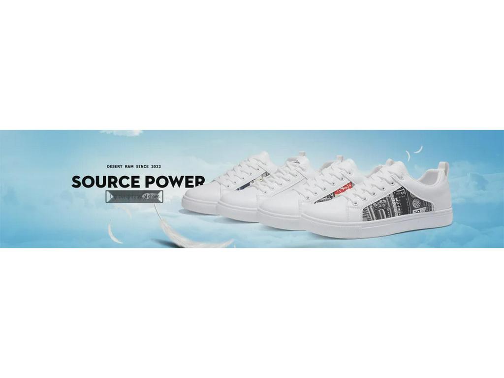 Large Size Versatile Men's Korean Style Low-Top Sneaker Casual White Shoes