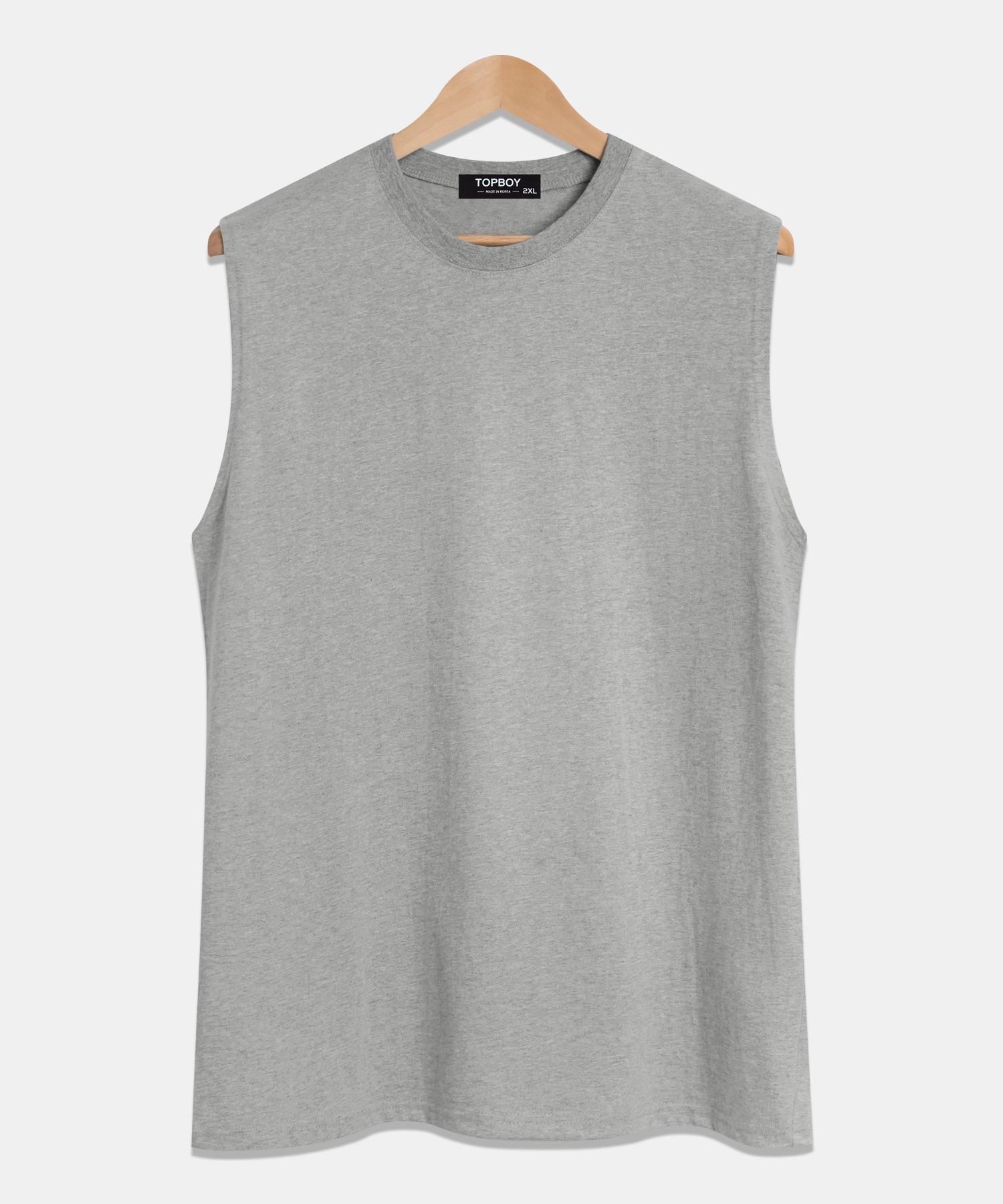Top Boy Layered Oversized Sleeveless Gray Grey/Free