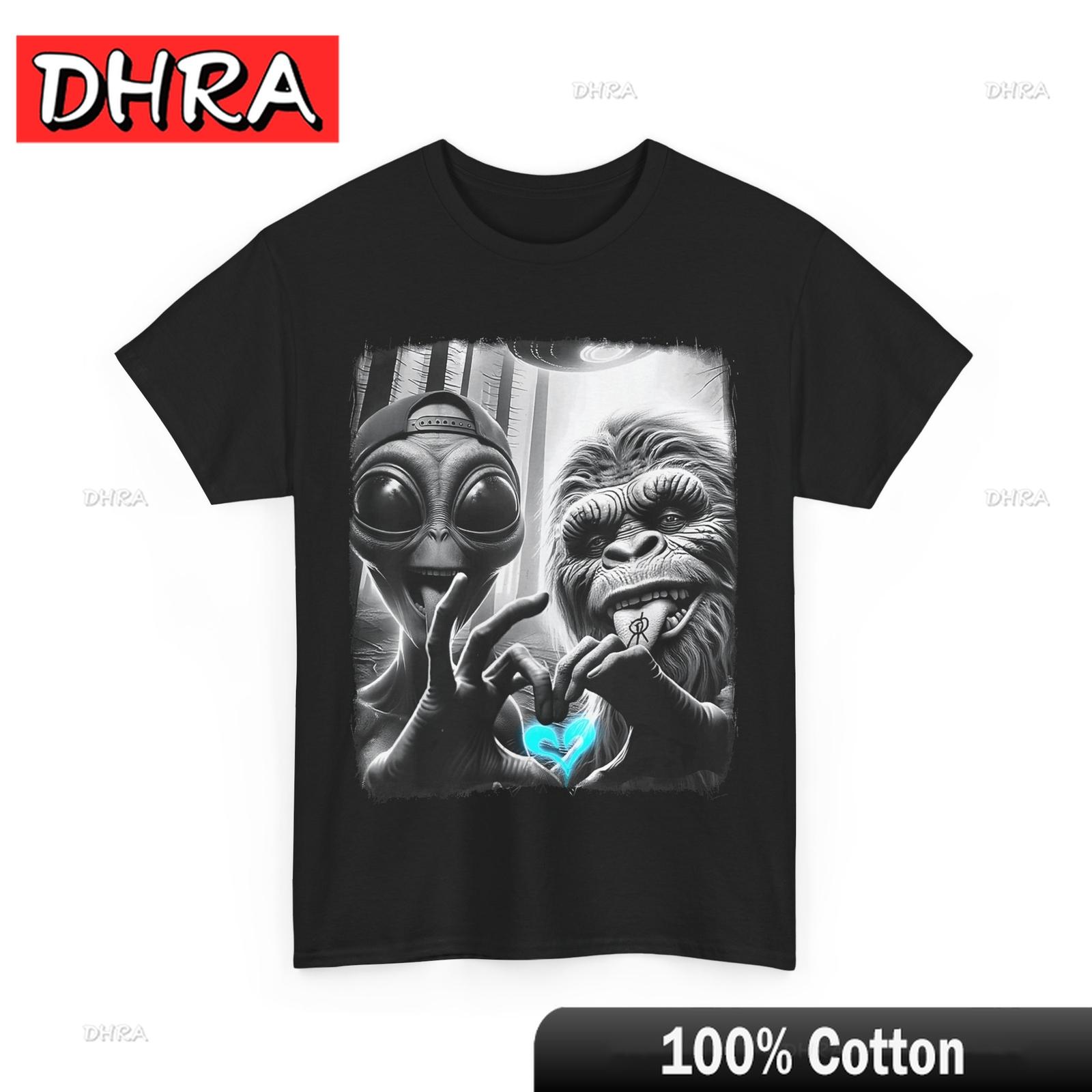 

Cute Sasquatch Alien Lovefest Love Hand Sign Funny TShirt Tshirts Aesthetic Creative Cute Tee Shirt Trippy Holiday Style 4XL