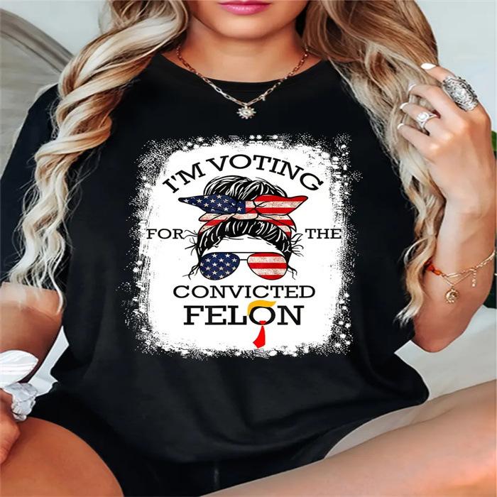 Letní top s kulatým výstřihem a potiskem Módní Ležérní Roztomilá dámská trička z čisté bavlny s krátkým rukávem