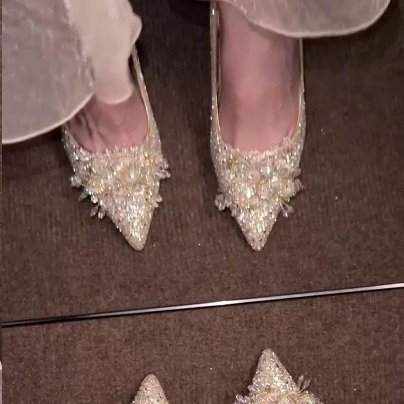 2025 Spring and Summer New Fashion Beautiful Shallow Mouth Pointed High Heels Women Niche Comfortable Versatile Stiletto Single Shoes Women